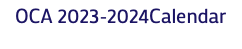 OCA 2023-2024Calendar